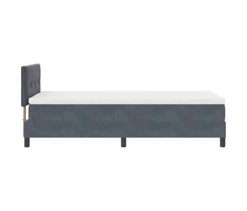 Cama con Somier y Colchón  Gris Oscuro 90x200 cm de Terciopelo
