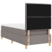 Cama con Box Spring  con Colchón Taupe 100x200 cm Tela