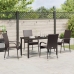 Juego de Comedor de Jardín de 5 Piezas Marrón Rattan Polimérico