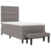Cama con Somier con Colchón y Banco Taupe 100x200 cm Tela