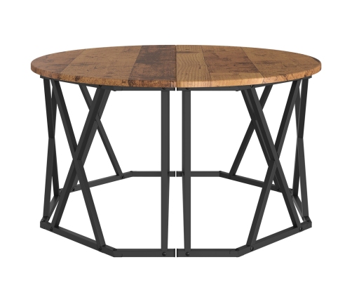 Mesa de café  de madera vieja 80x80x42 cm de madera compuesta
