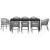Set de Comedor Jardín  de 9 piezas Gris Poliratán