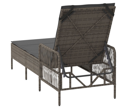 Tumbona  Gris y gris oscuro Ratán PE 157 x 55 x 92 cm Tumbona