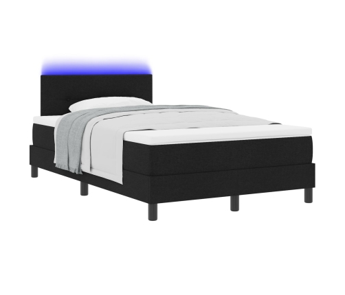 Estructura de Cama  con Colchón Negro y Blanco Tela 120 x 200 cm
