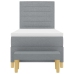 Cama con somier y banco gris claro 100x200 cm tela