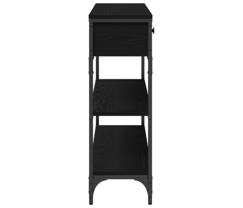 Mesa de Consola  Negro Roble 100x25x75 cm Madera Ingenierizada y Acero