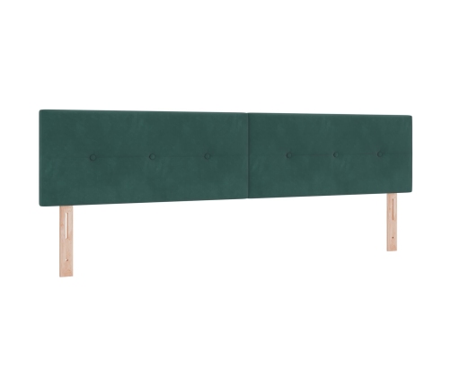Cabecera LED Cabecera con Botones Tapizados Verde Oscuro 100 cm Terciopelo