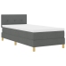 Cama con Box Spring  y colchón gris oscuro 100x200 cm Tela