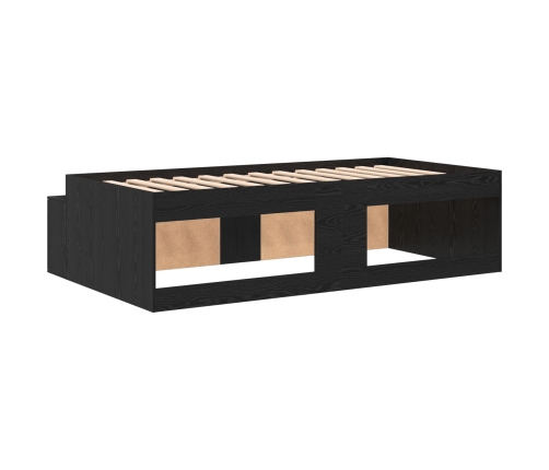 Estructura de Cama con Almacenamiento  Roble Negro 90x190 cm