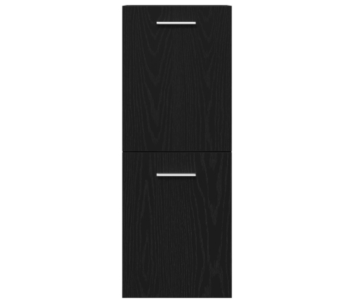 Armario de pared para baño  Negro Roble 30x30x80 cm Madera Fabricada