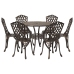 Conjunto de Comedor de Jardín de 7 Piezas de  en Aluminio Fundido Bronce