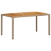 Conjunto de Comedor de Jardín  de 7 Piezas con Cojines Beige de Ratán Polipropileno