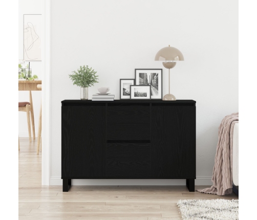 Mueble de almacenamiento Negro Roble 104x35x70 cm Madera Ingeniería