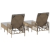Conjunto de Tumbonas  Set de 3 Beige Ratán PE, metal Plegable