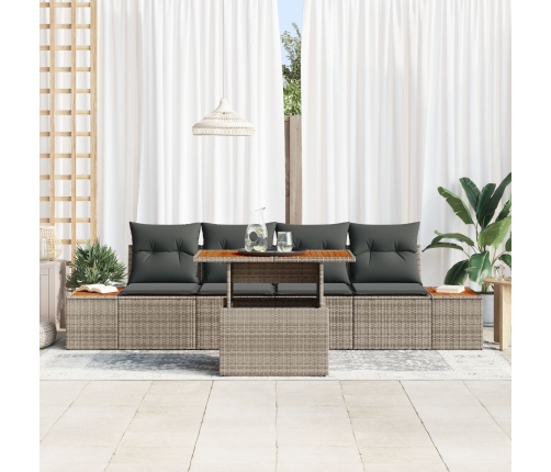 Conjunto de Sofás Jardín  Set de 5 Gris Ratán Sofá Jardín
