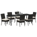 Juego de Comedor de Jardín de 7 Piezas Negro Poliratán