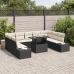 Conjunto de Sofá de Jardín  Conjunto de 10 Negro, Crema