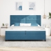 Cama Box Spring  con Colchón Azul Oscuro 200x200 cm Terciopelo