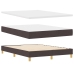 Cama Box Spring  con Colchón y LED Marrón Oscuro 140x190 cm Tela