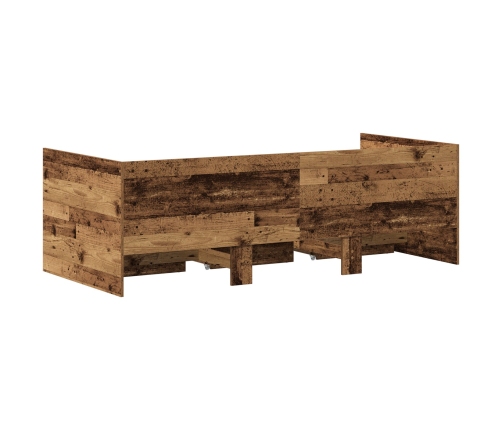 Cama Nido Rústica de  Madera Vieja Madera Elaborada 90 x 200 cm