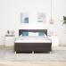Cama Box Spring  con Colchón y LED Marrón Oscuro 140x190 cm Tela