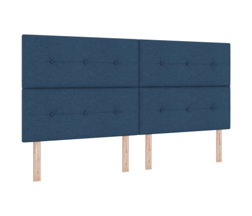 Cama con sommier  con colchón y LED azul 200x200 cm de tela