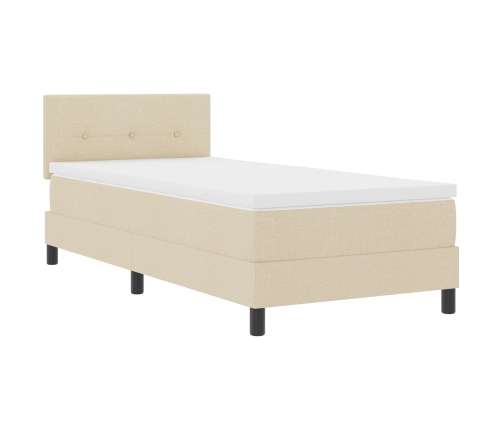 Marco de Cama  con Colchón Beige Tela 90 x 200 cm Colchón de Cama