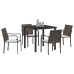 Set de Comedor para Jardín de 5 Piezas con Cojines de Poliratán Marrón