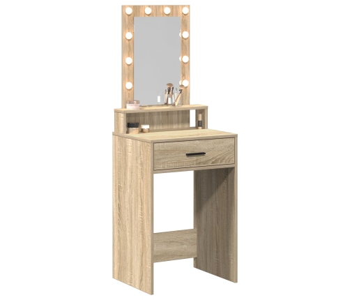 Tocador  con Luces LED - Roble Sonoma - 50x41x140 cm