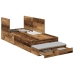 Marco de Cama con Almacenamiento Madera Vieja Madera Recuperada