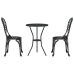 Set de Bistro de Jardín de 3 Piezas  en Aluminio Fundido Negro