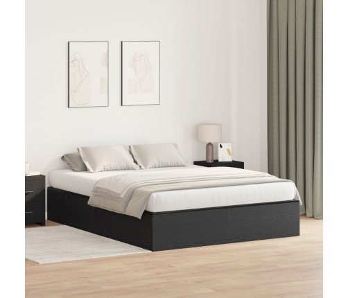 Cama con Almacenamiento  Roble negro Madera compuesta Completa/Doble