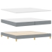 Cama con Base  con Colchón y Luz LED Gris Claro 200x200 cm Tela