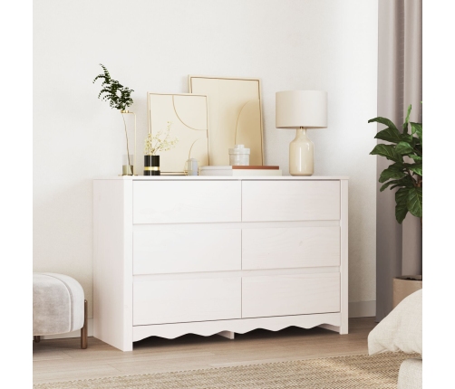 Comoda  ""DRAMMEN"" Blanca 111x43x73,5 cm de Madera Sólida de Pino