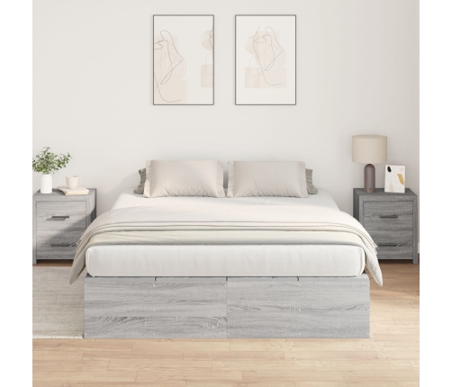 Armazón de cama  Gris Sonoma Tablero de partículas Queen