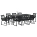Conjunto de Comedor de Jardín  de 9 Piezas Negro Poliratán