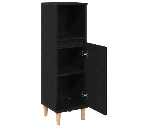 Armario de baño  Negro Roble 30x30x100 cm Madera elaborada