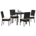 Conjunto de Comedor de Jardín  5 Piezas Negro Poliratán