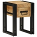Mesa Auxiliar  con Cajón Negra 30x30x40 cm de Madera Maciza de Mango