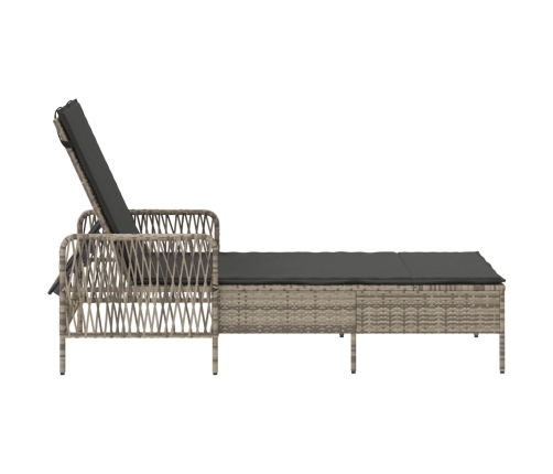Tumbona Gris claro Ratán PE 157 x 55 x 92 cm Plegable Tumbona