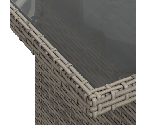 Conjunto de Sofás de Jardín  de 6 Piezas con Cojines Gris Rattan Poli