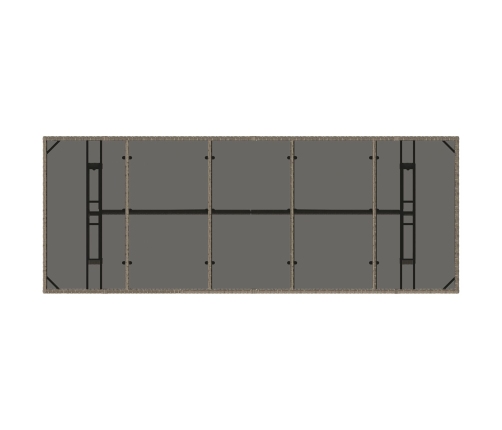 Conjunto de Comedor de Jardín de 11 Piezas  Gris de Poliratán
