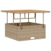 Conjunto de Comedor de Jardín de 3 Piezas con Cojines Beige de Ratán Polímero y Acacia