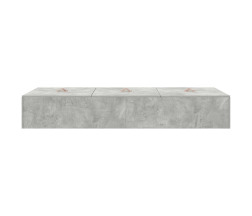Marco de Cama Concreto gris Concreto Individual Almacenamiento