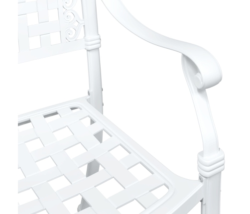 Conjunto de Bistro de Jardín de 3 Piezas  Blanco de Aluminio Fundido