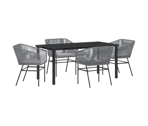 Set de 3 Gris Poliratán, Acero recubierto Estándar Duradero