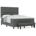 Cama con somier y colchón gris oscuro 140x190 cm
