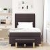 Cama Box Spring con Colchón y Banco Marrón Oscuro 120x200 cm Tela