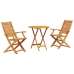 Juego de Bistro Plegable de 3 Piezas de Madera Maciza de Acacia