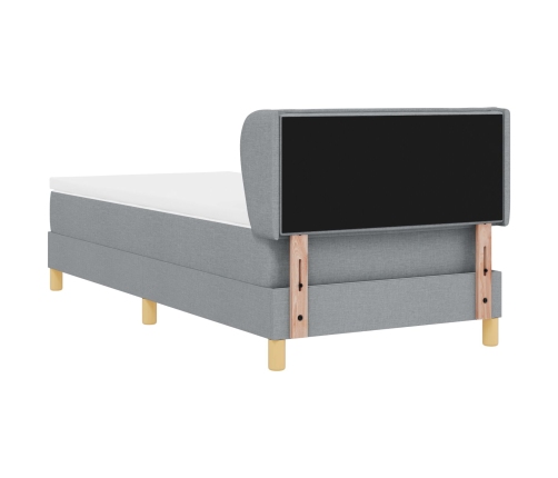 Cama Box Spring  con Colchón Gris Claro 90x200 cm Tela